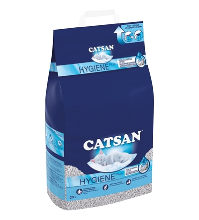 CATSAN Kattenbakvulling HYGIENE PLUS Extra absorberend & 3x betere geurcontrole - Witte korrel - 20 L
