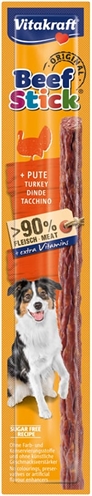 VITAKRAFT Beefstick Hond Kalkoen 94% vlees, 30% eiwit - Tussendoortje - 12 g