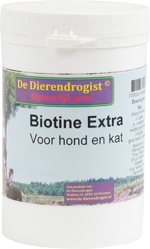 DIERENDROGIST Biotine Extra Poeder + Kruiden 2000 mg/kg - Huid & Vacht, Verstevigt Gewrichten - 200 g