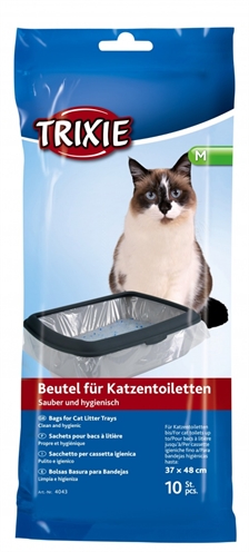 TRIXIE Kattenbakzakken M 10st. Hygiënisch & geurremmend, universeel inzetbaar - kleurloos - 37x48 cm