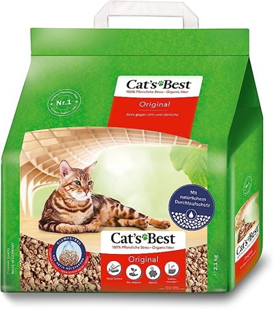 CAT'S BEST kattenbakvulling OKO PLUS 100% plantaardige vezels, hoge absorptie en geurbinding - Biologisch afbreekbaar - 10 L