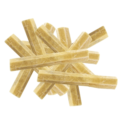 PETSNACK Geperste Staaf 10 inch - Buffelhuid kauwsnack, tandverzorgend, tegen verveling - Bruin - 25,5x2,5 cm (10 st)