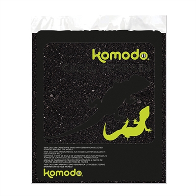 KOMODO Terrariumzand Caco 100% calciumcarbonaat veilig verteerbaar warmtegeleid - Zwart - 4 kg