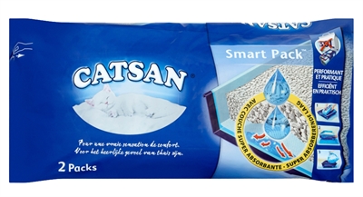 CATSAN Kattenbakvulling SMART PACK Hygiëne Plus en super absorberende kernlaag voor extra droogte en geurpreventie - Neutraal - 2x4 L